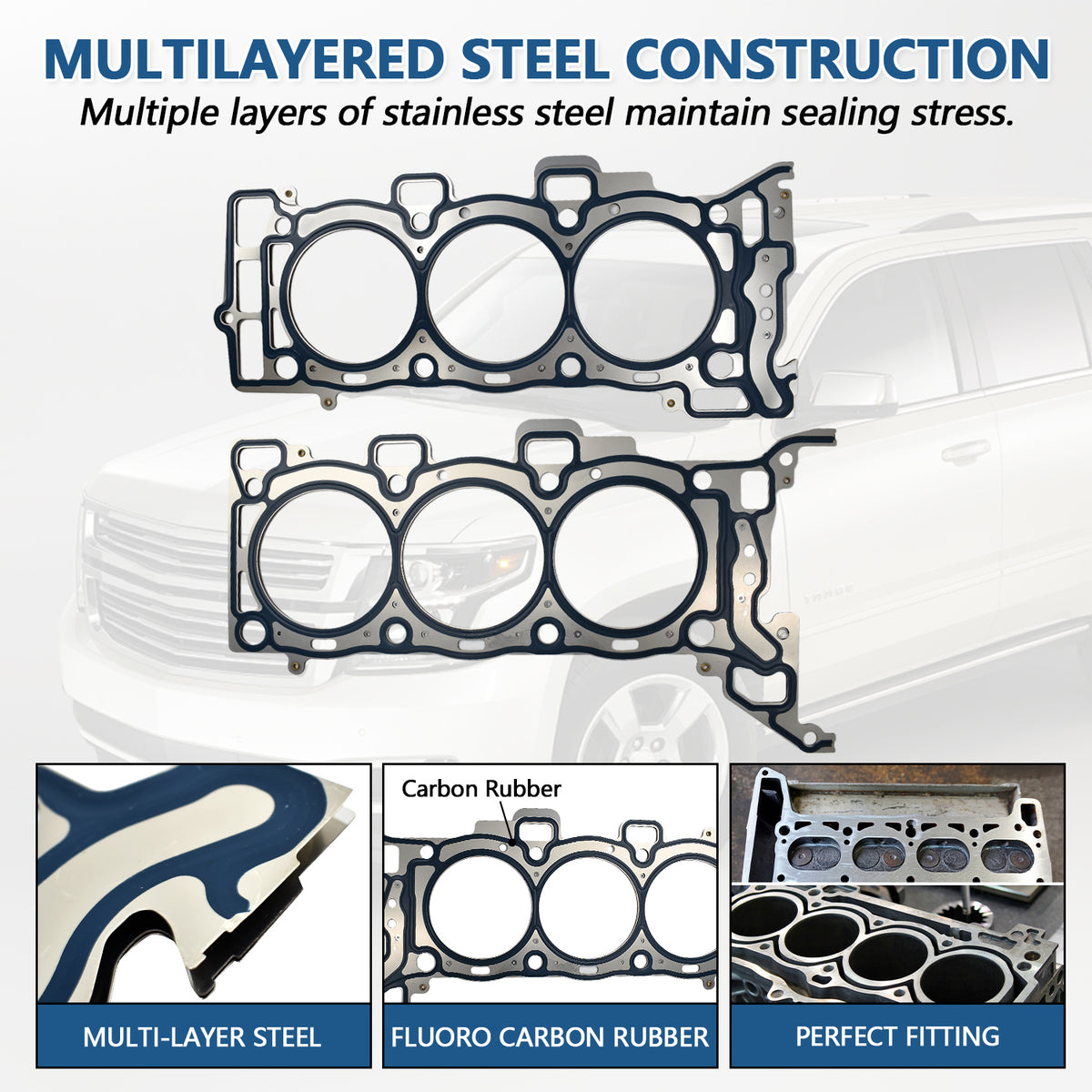 Btscar DXBKIT-001 Multi-Layer Steel Head Gasket construction for GM 3.6L LLT LFX Engine Chevy Traverse