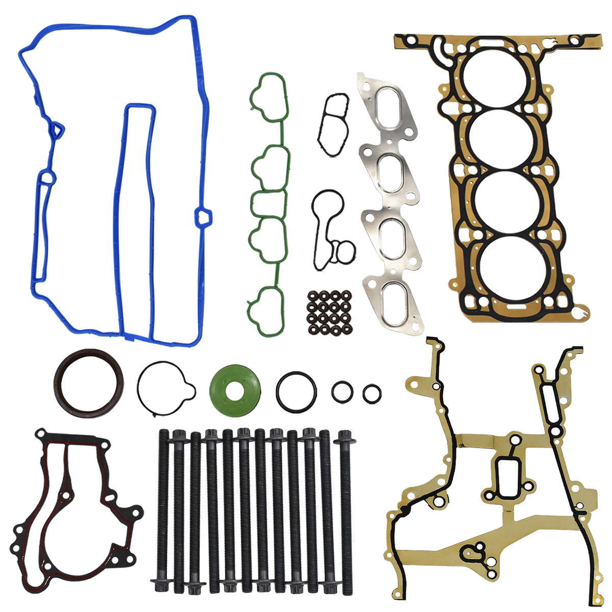 Btscar DXBKIT-005 Complete Cylinder Head Gasket Set with Head Bolts for GM 1.4L Ecotec Turbo Engine