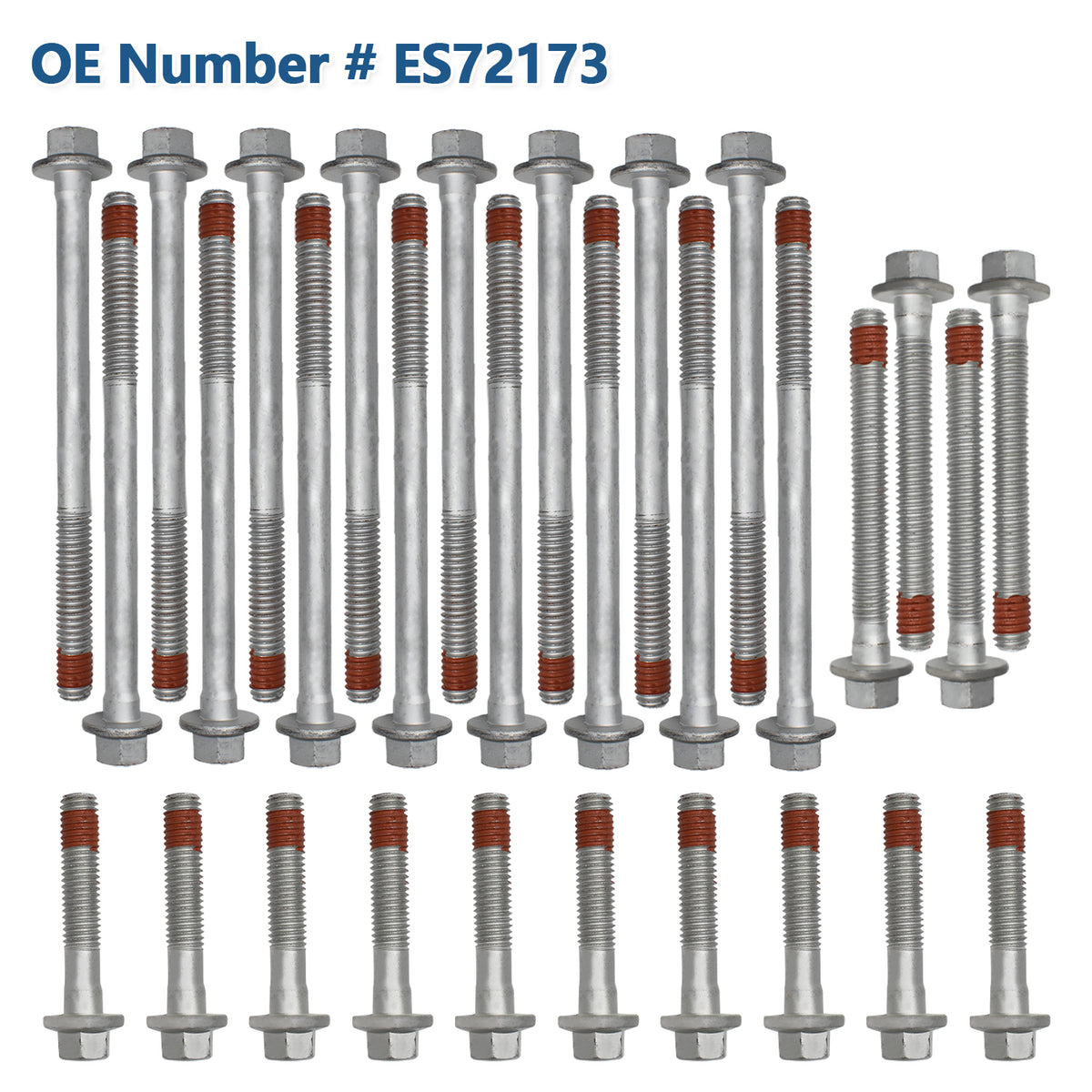Btscar DXBKIT-009 ES72173 Steel Cylinder Head Bolts for GM Gen III LS V8 Engine Chevy Silverado