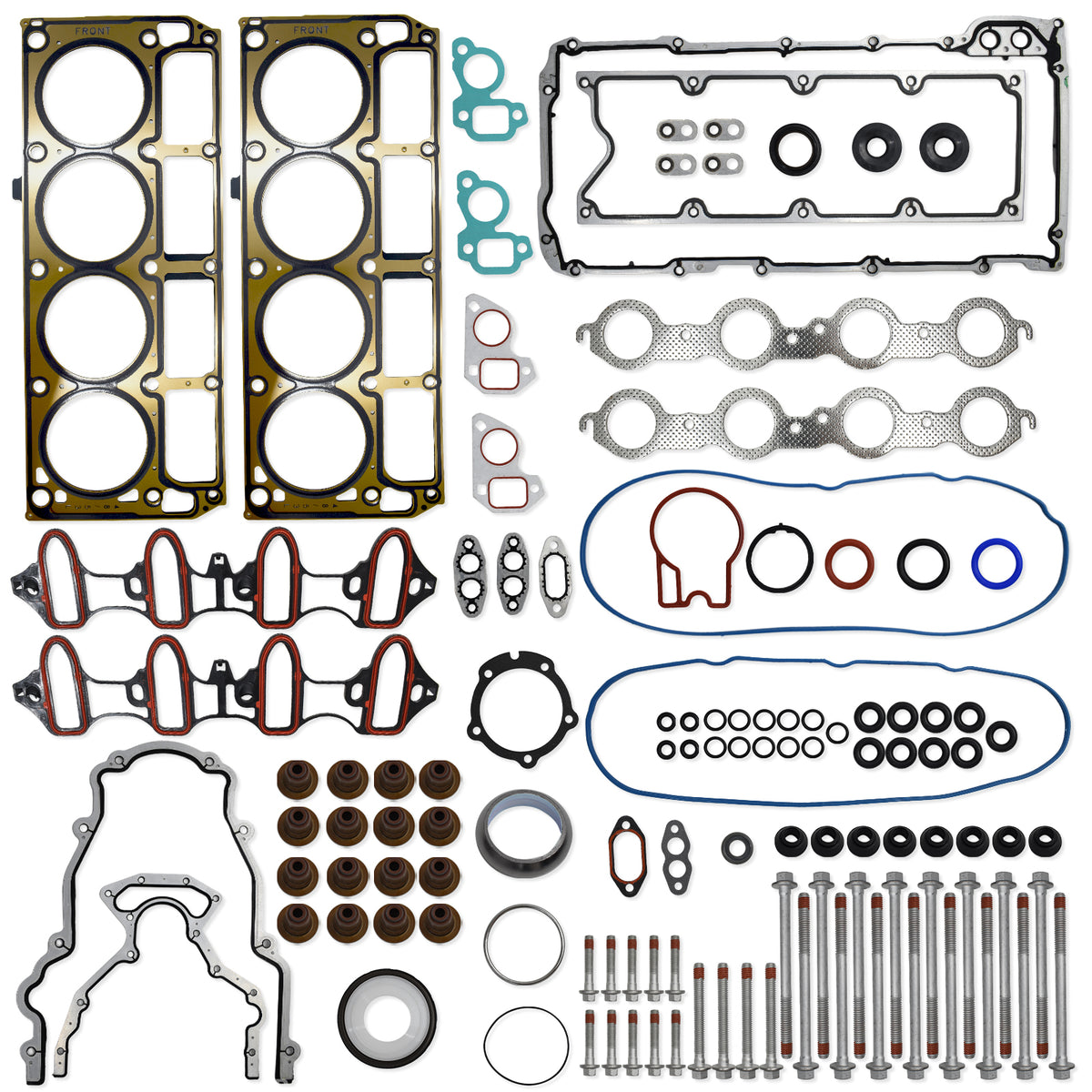 Btscar DXBKIT-009 Complete Cylinder Head Gasket Set with Head Bolts for GM Gen III LS V8 4.8L 5.3L 6.0L