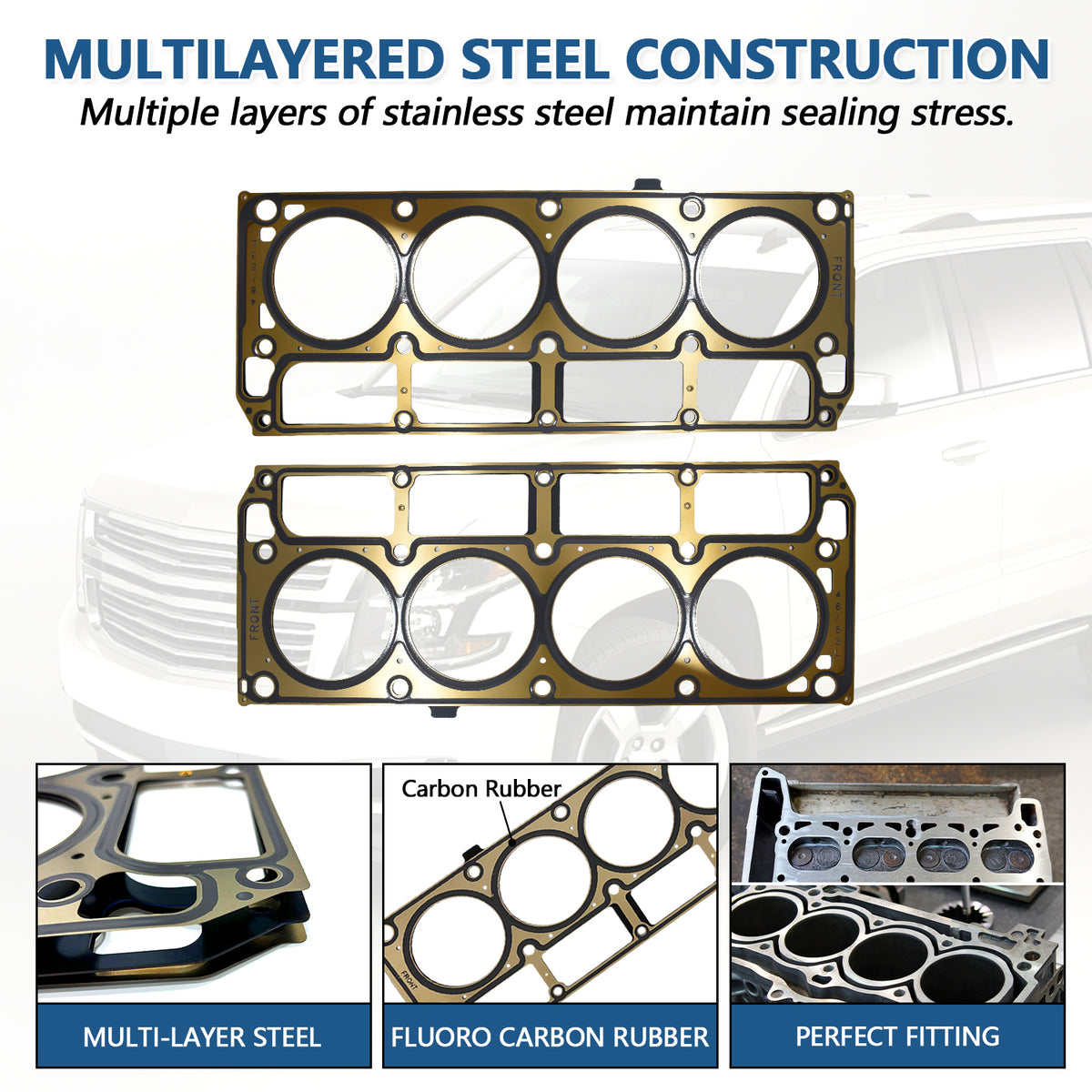Btscar DXBKIT-009 Multi-Layer Steel Head Gasket construction for GM Gen III LS V8 5.3L 6.0L Engine