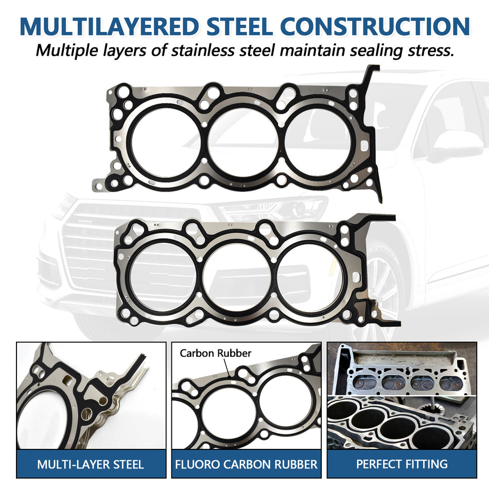Btscar DXBKIT-010 Multi-Layer Steel Head Gasket construction for Hyundai Kia 3.3L 3.5L Lambda II V6 Engine