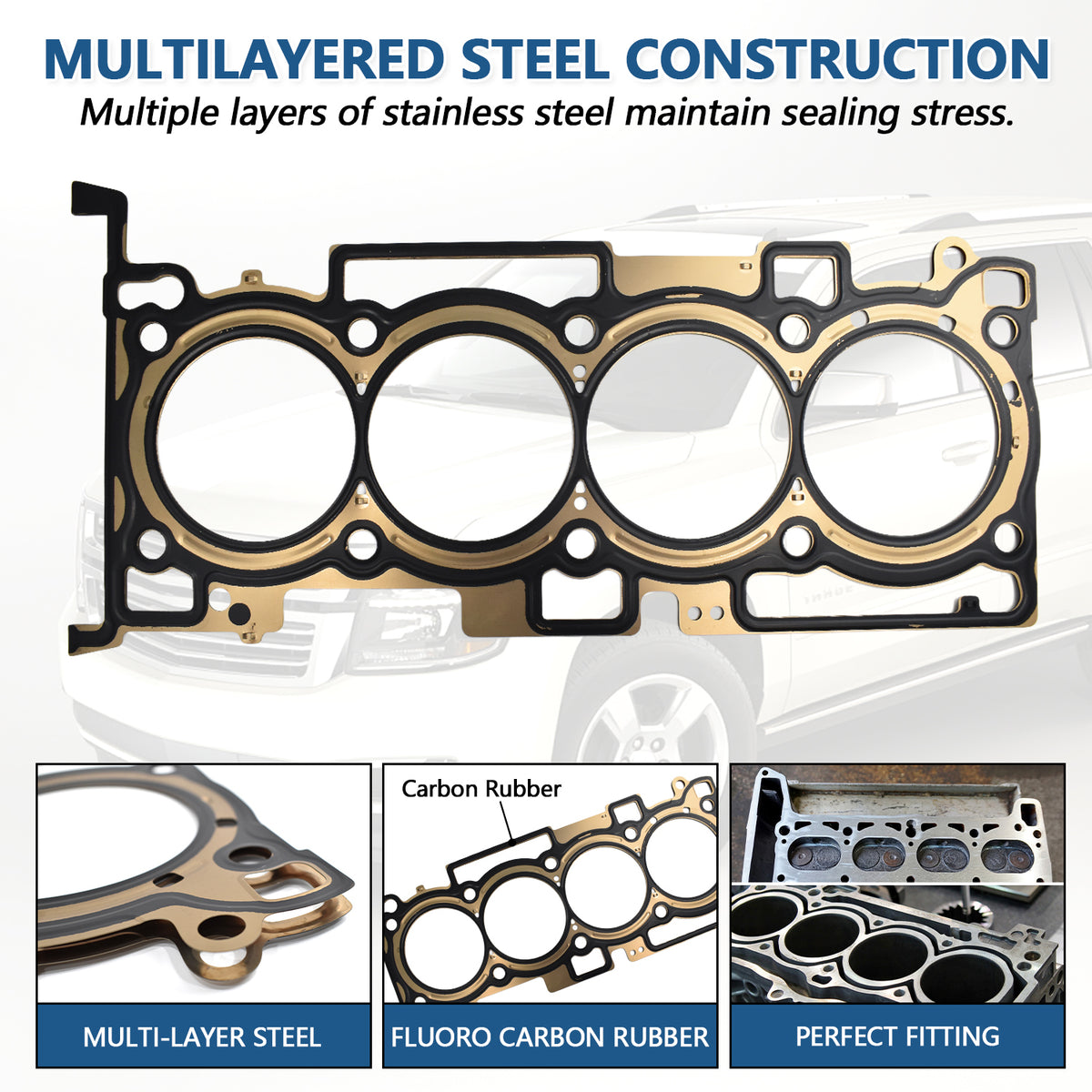 Btscar DXBKIT-011 Heavy Duty MLS Cylinder Head Gaskets for Hyundai Kia 2.4L Theta II GDI Engine