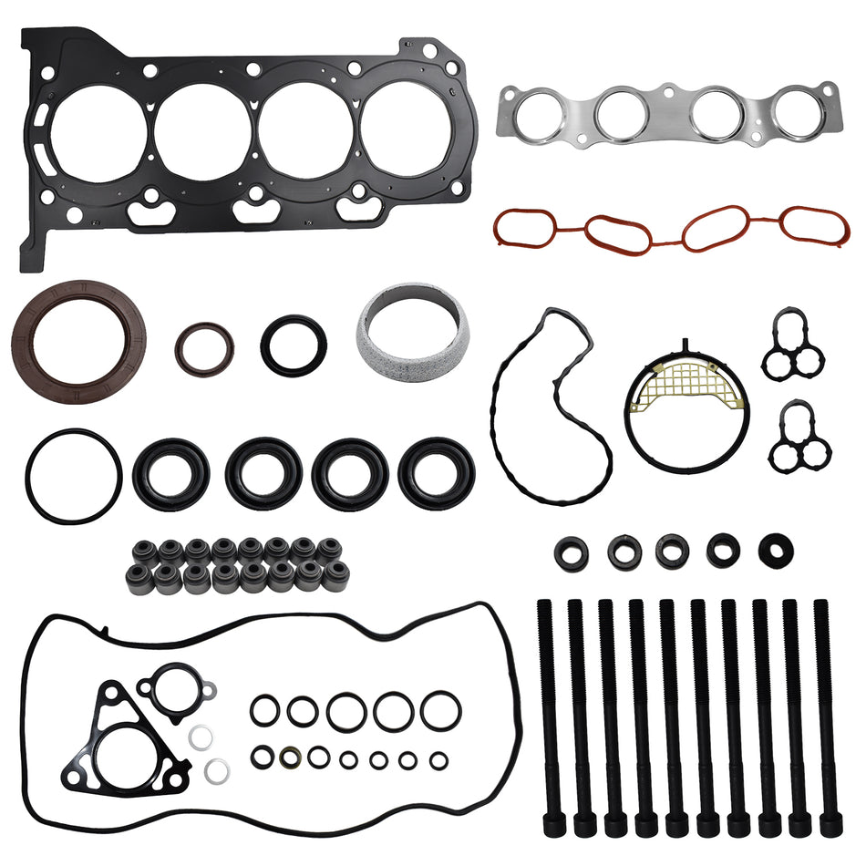 Btscar DXBKIT-017 Complete Cylinder Head Gasket Set with Head Bolts for Toyota 1.8L 2ZR-FE Engine Corolla