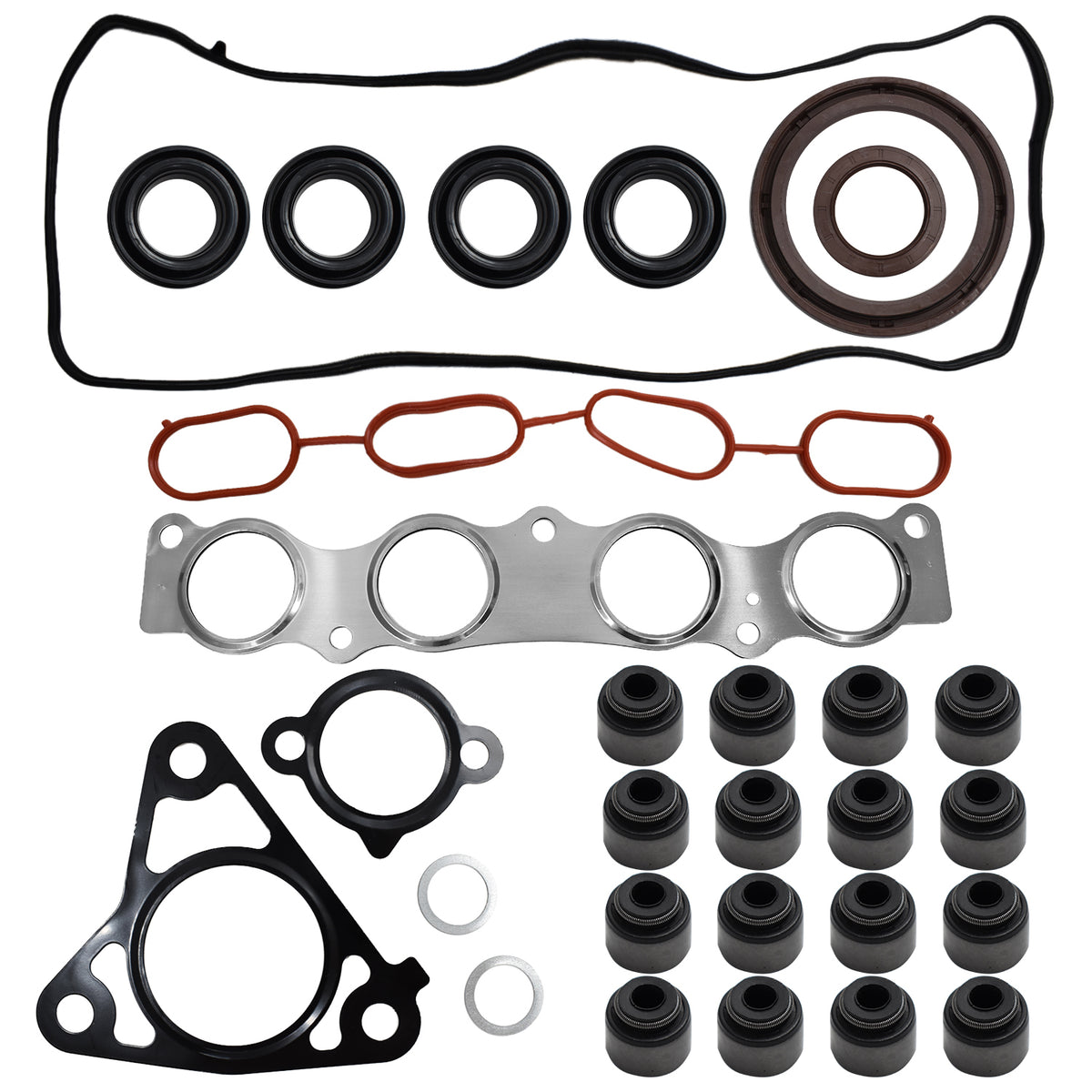 Btscar DXBKIT-017 Intake Exhaust Manifold Gaskets and Valve Stem Seals for Toyota 1.8L 2ZR-FE Engine