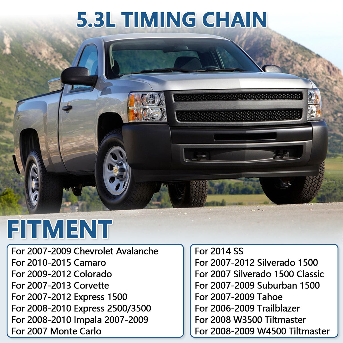 Btscar LT-009 engine timing chain fitment guide for GM LS Gen IV V8 4.8L 5.3L Chevy Silverado 1500 Avalanche.