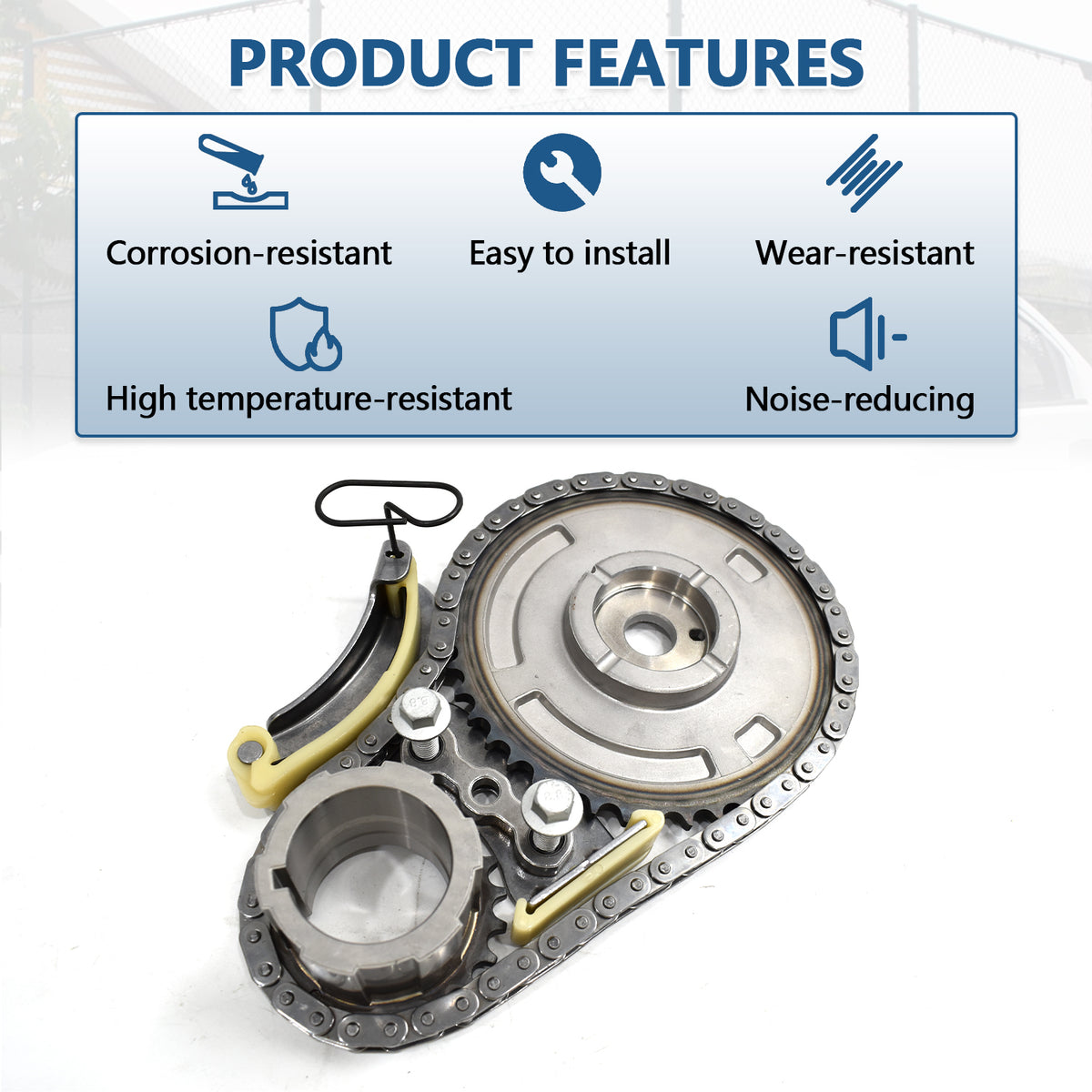 Btscar LT-009 wear-resistant and noise-reducing timing chain kit for GM LS Gen IV V8 4.8L 5.3L 6.0L 6.2L Chevy Silverado.