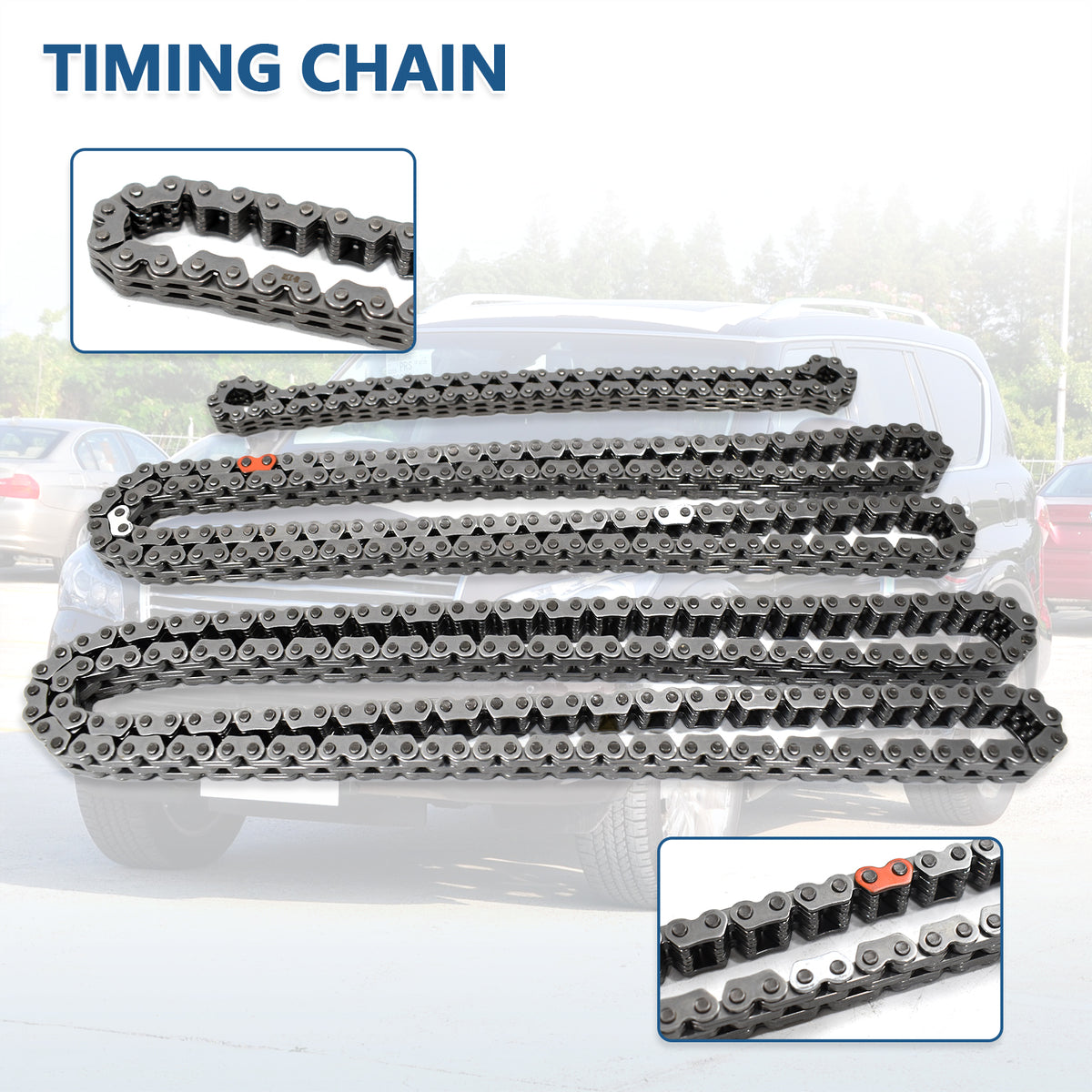 Btscar LT-023 Heavy Duty Alloy Steel Timing Chains for Nissan Infiniti 5.6L 5.0L VK56VD V8 Engine