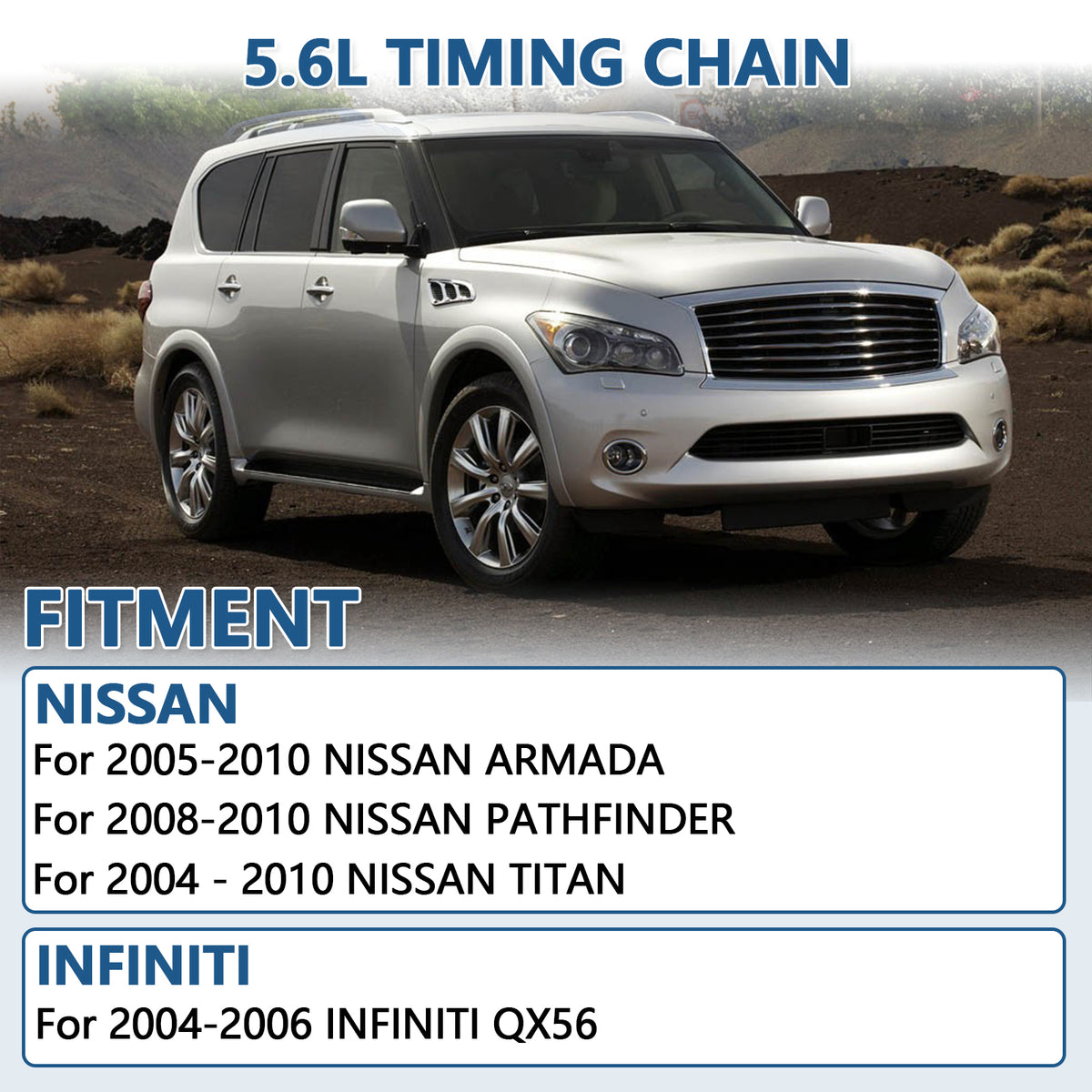 Complete set of Btscar LT-024 Timing Chain Kit for Nissan Titan Infiniti QX56 5.6L VK56DE V8 Engine