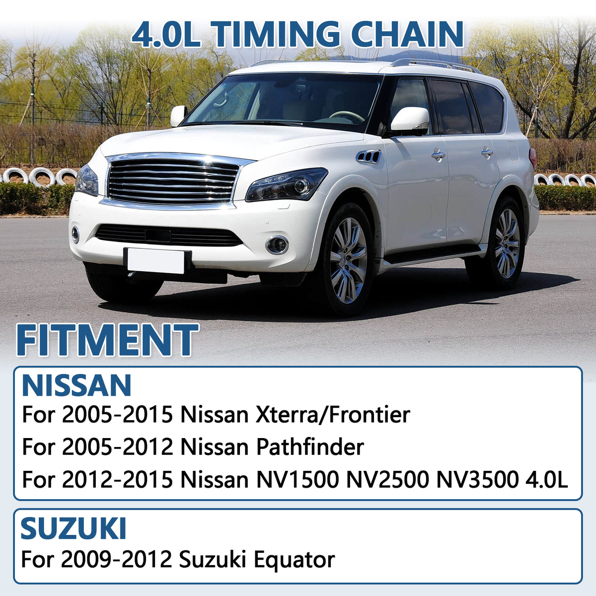 Btscar LT-025 Timing Chain Kit fitment for Nissan Pathfinder NV1500 4.0L VQ40DE V6 Engine