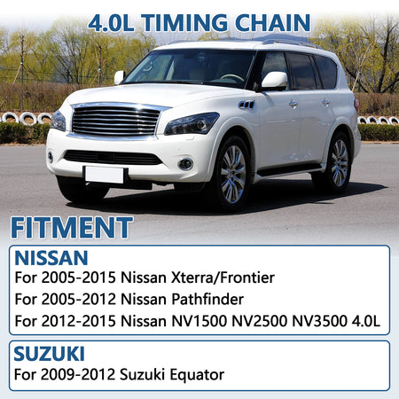 Btscar LT-025 Timing Chain Kit fitment for Nissan Pathfinder NV1500 4.0L VQ40DE V6 Engine