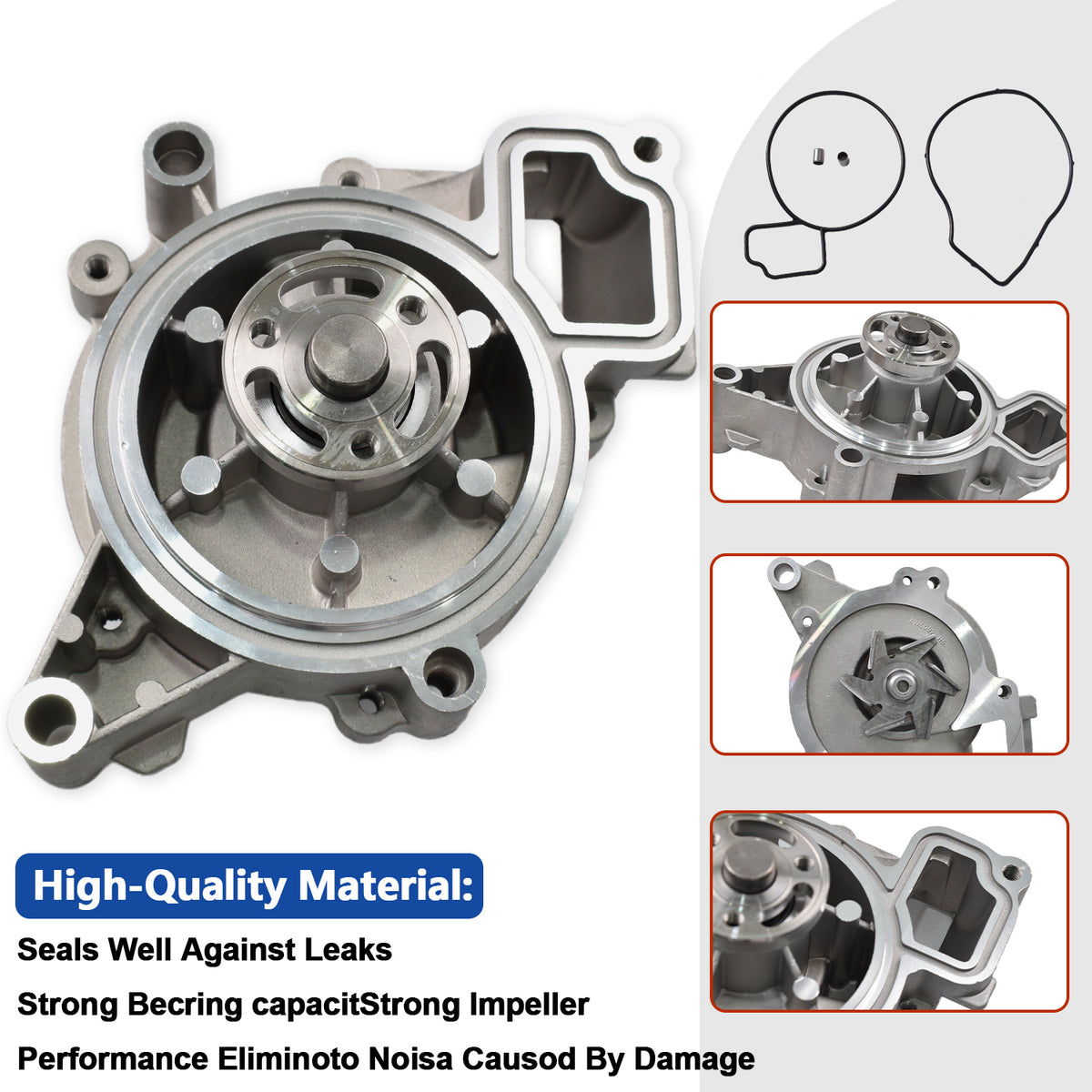Btscar LTKIT-026 high-quality water pump replacement included in timing chain kit for GM 2.2L 2.4L Ecotec Chevy Equinox Malibu GMC Terrain.
