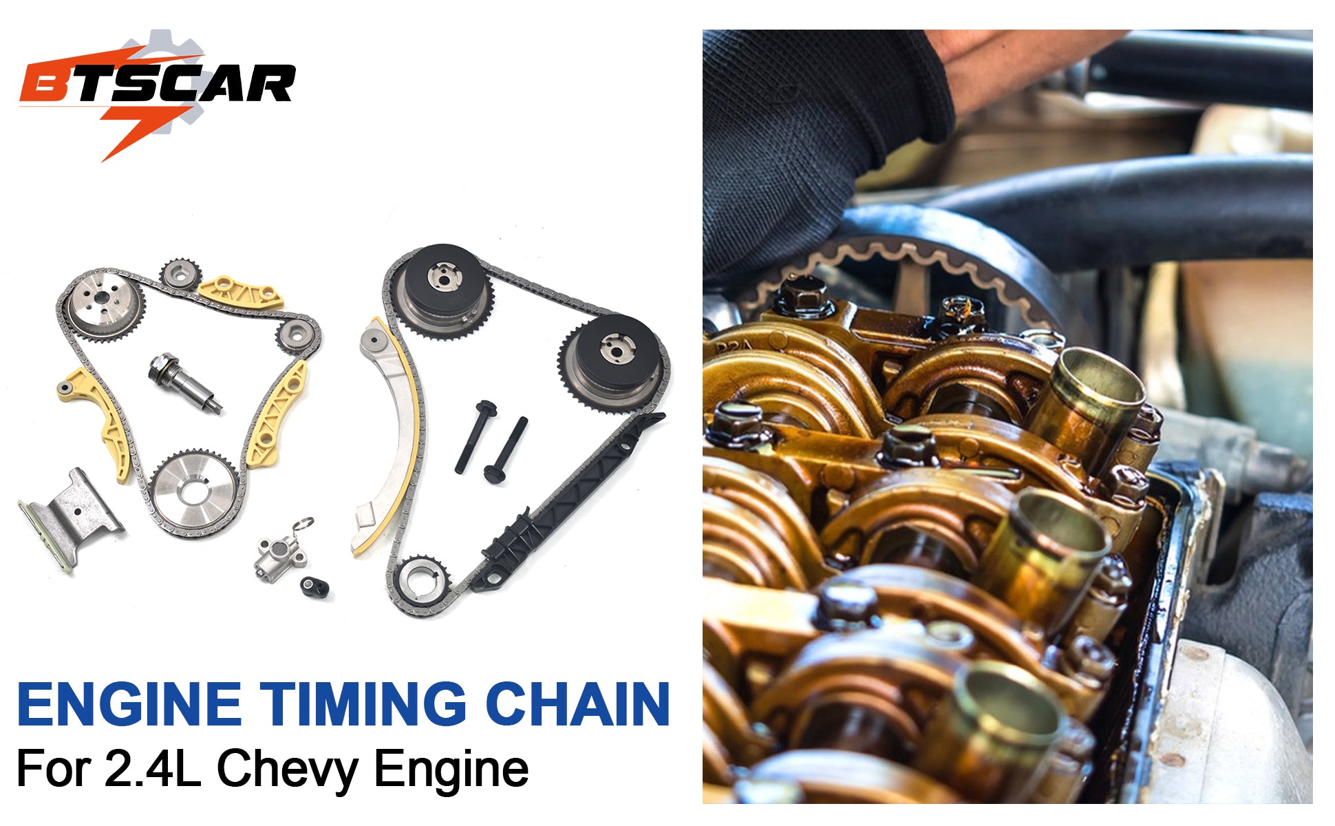 2009-2017 GM 2.2L 2.4L Ecotec Timing Chain Kit w/ Front Timing Cover Oil Pump, Water Pump & VVT Solenoids - Chevy Equinox, Malibu, HHR, GMC Terrain, Buick