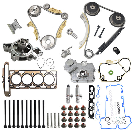 Btscar LTKIT-029 master timing chain kit package including oil pump, water pump, head gasket set, and VVT solenoids for GM 2.2L 2.4L Ecotec.
