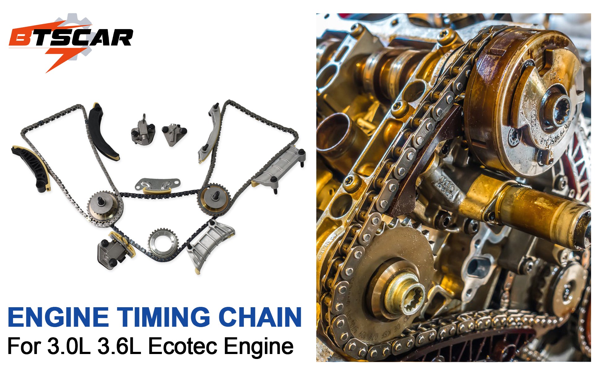 2007-2017 GM 3.0L 3.6L V6 Master Timing Chain Kit w/ Tensioners, Guides & Gears (For Chevy, GMC, Cadillac, Buick HFV6)