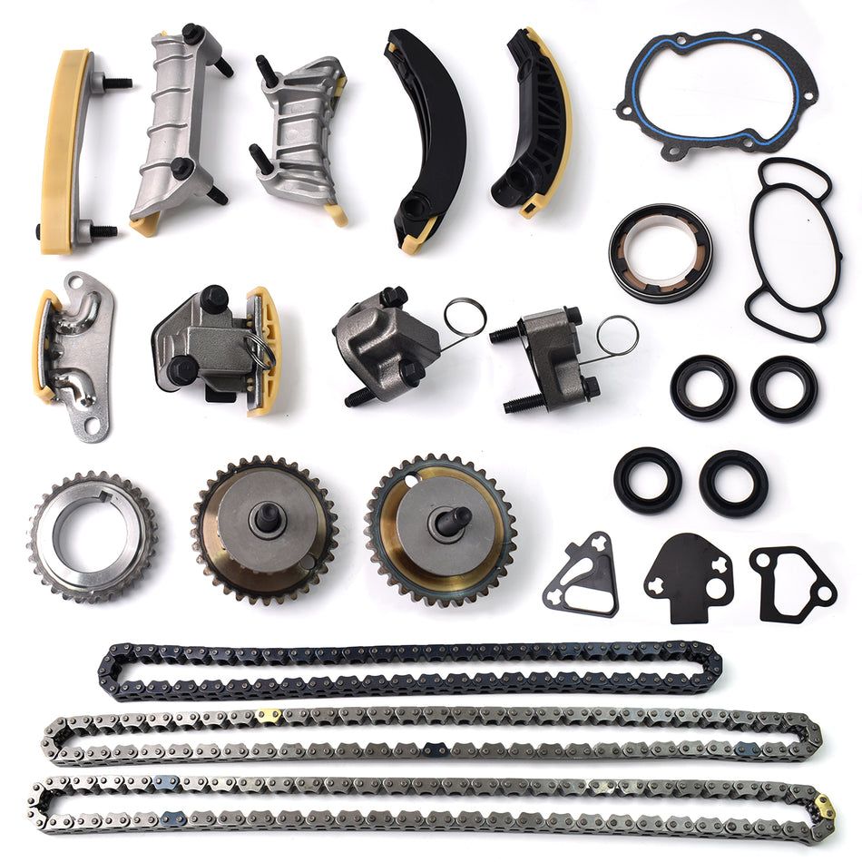 Btscar LTKIT-030 complete master timing chain kit featuring tensioners, guides, and gears for GM Chevy GMC Cadillac 3.0L 3.6L V6.
