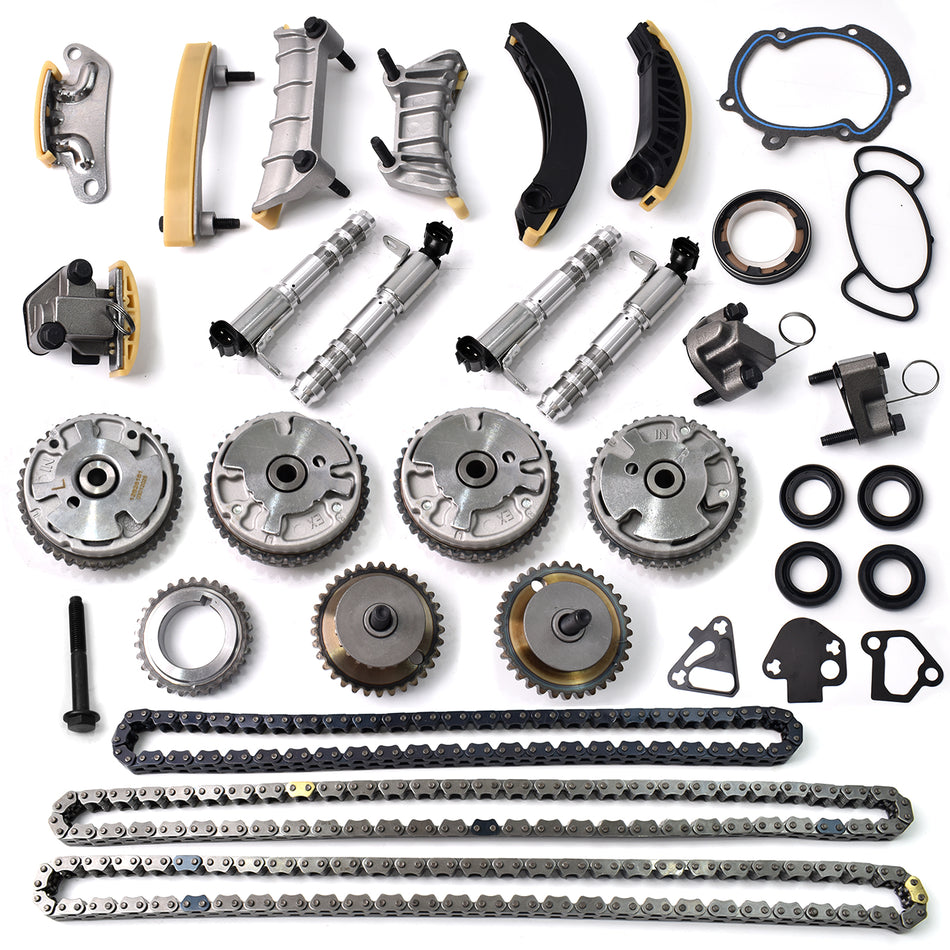 Btscar LTKIT-031 complete master timing chain kit with VVT cam phasers and solenoids for Buick Enclave HFV6 2.8L 3.0L 3.6L.