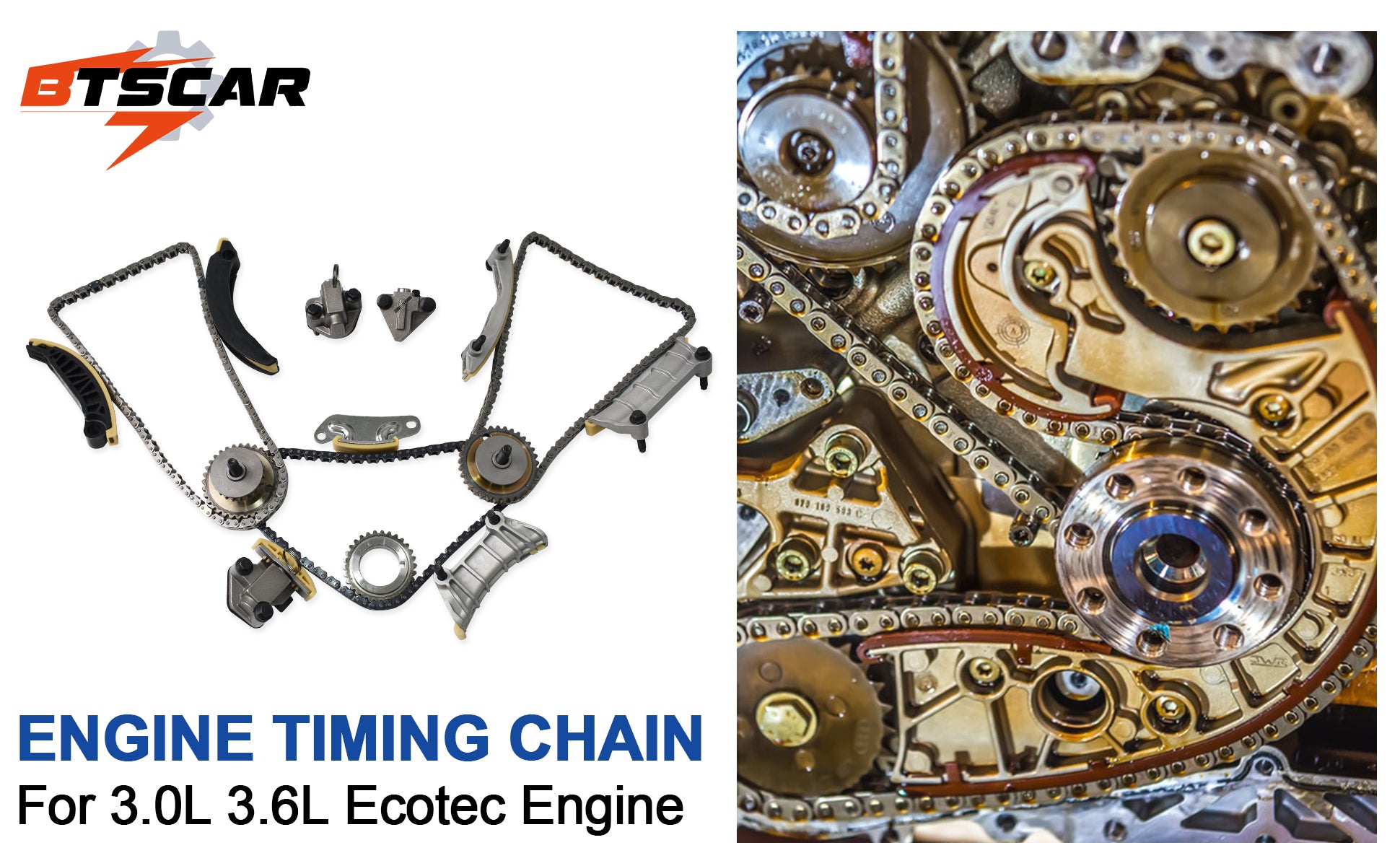 2006-2017 GM HFV6 2.8L 3.0L 3.6L Master Timing Chain Kit w/ VVT Cam Phasers & Solenoids - Chevy Camaro Traverse, GMC Acadia, Buick Enclave, Cadillac