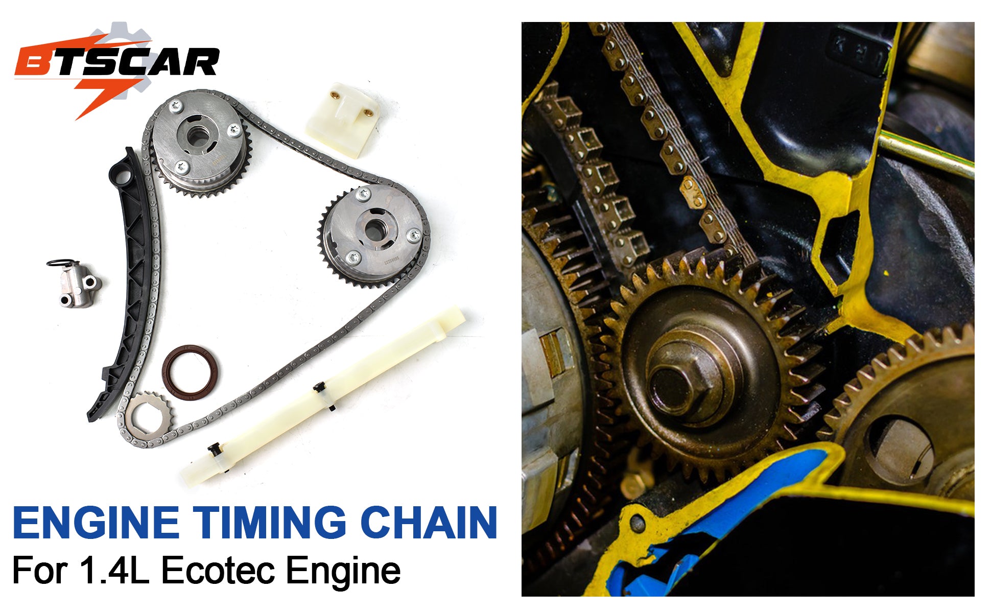 2011-2015 Chevy Buick 1.4L Ecotec Timing Chain Kit w/ VVT Phasers (For Cruze, Sonic, Trax, Encore, Volt)
