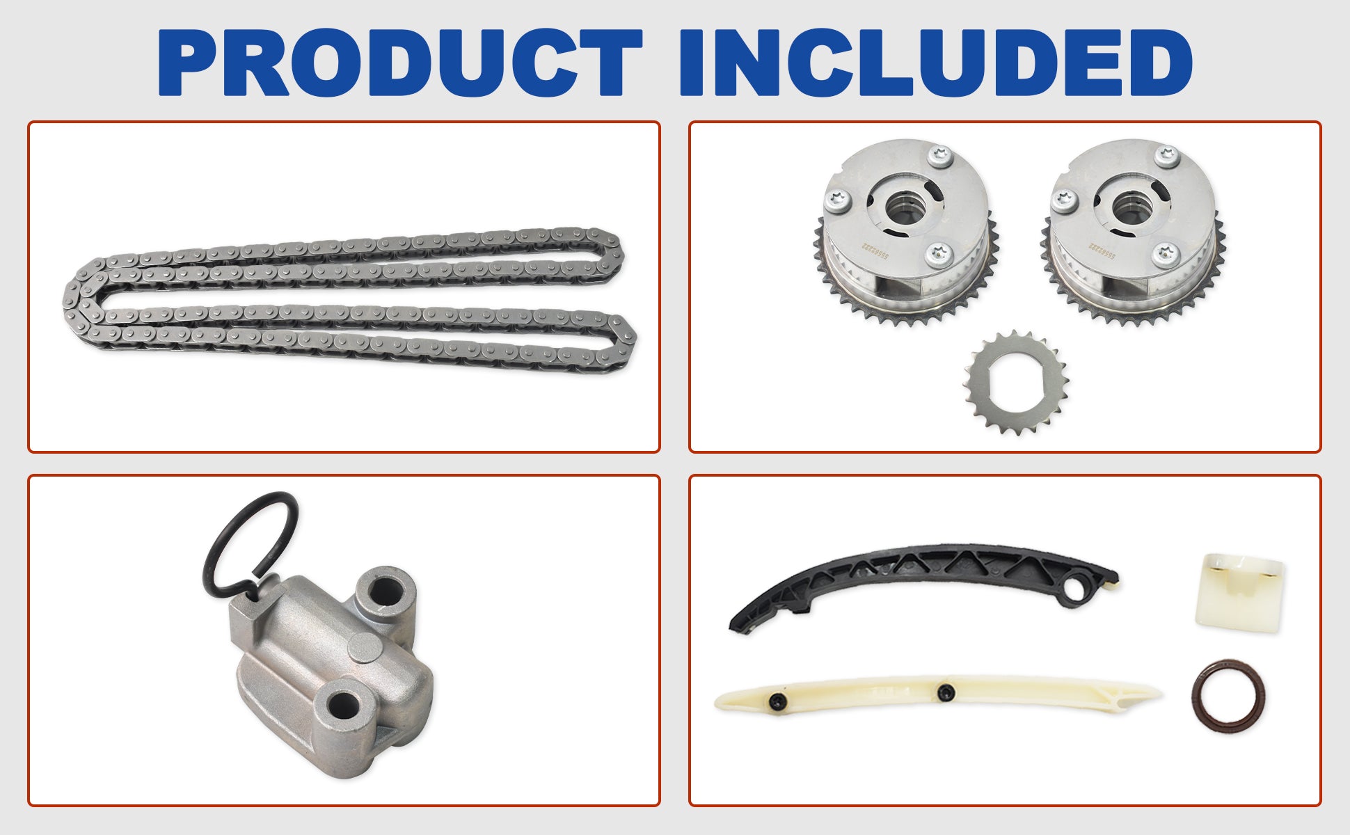 2011-2015 Chevy Buick 1.4L Ecotec Timing Chain Kit w/ VVT Phasers (For Cruze, Sonic, Trax, Encore, Volt)