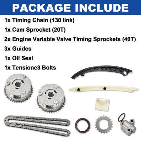 Btscar LTKIT-033 engine timing chain and tensioner set for 1.4L Ecotec Chevy Sonic Trax.