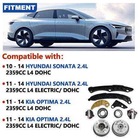 Btscar LTKIT-038 Timing Chain Kit fitment for Hyundai Sonata Kia Optima Sorento 2.0L 2.4L Theta II Engine