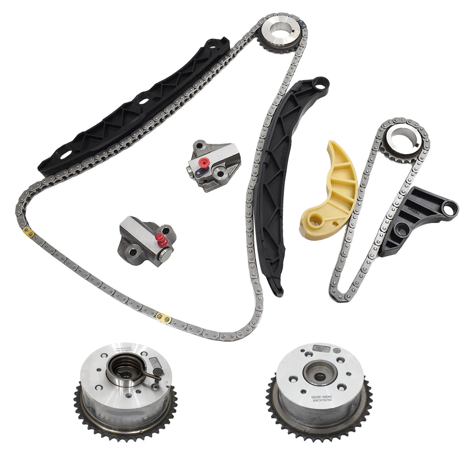 Btscar LTKIT-038 Master Timing and Oil Pump Chain Kit with VVT Phasers for Hyundai Kia 2.0L 2.4L Theta II