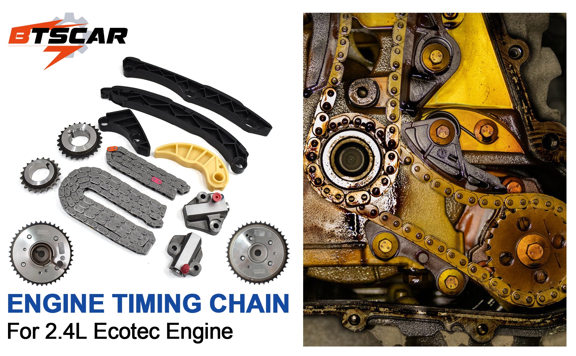 2010-2014 Hyundai Kia 2.0L 2.4L Theta II Master Timing & Oil Pump Chain Kit w/ VVT Phasers (For Sonata, Optima, Sorento)