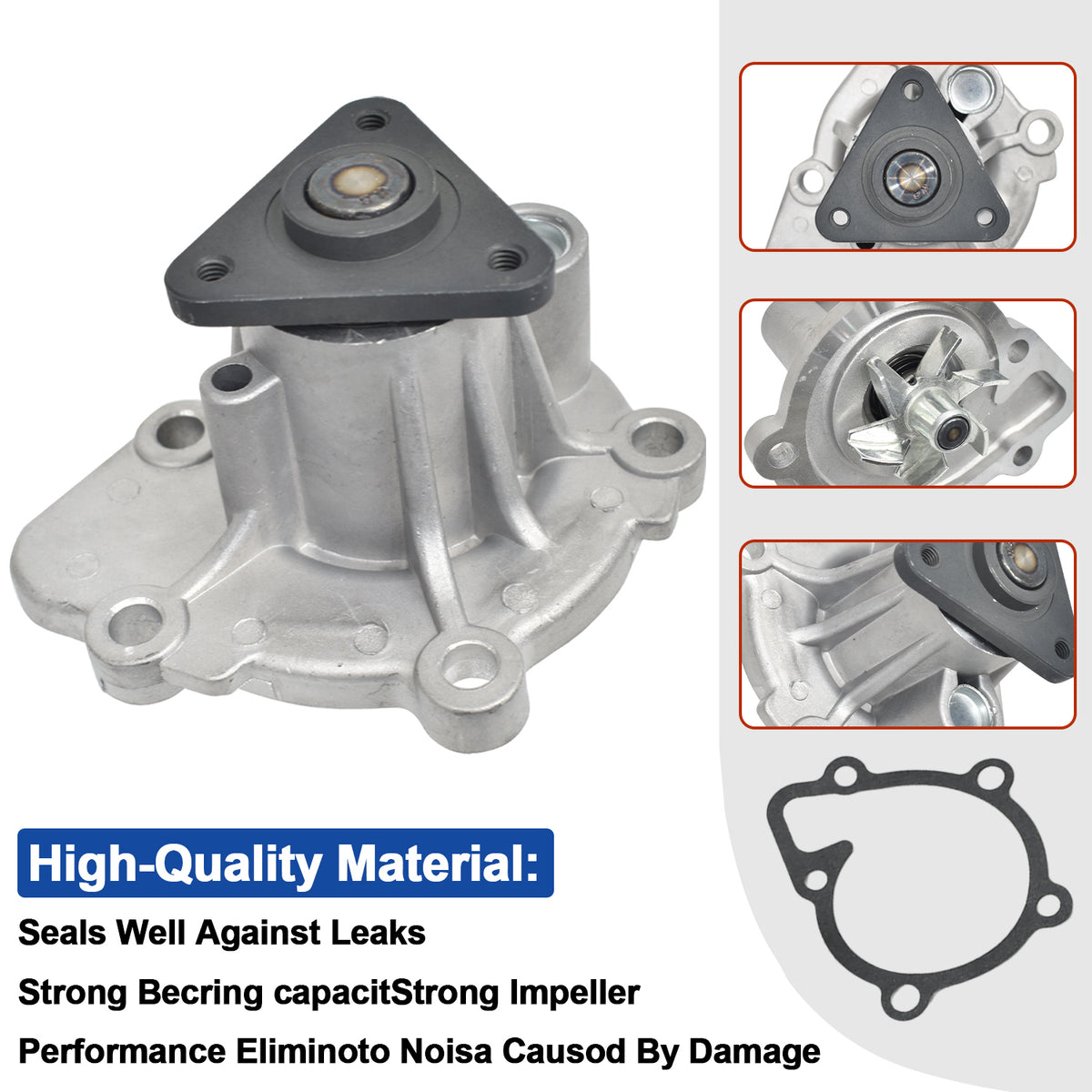 Btscar LTKIT-039 Premium Engine Water Pump for 2010-2014 Hyundai Kia Sonata Optima 2.4L Theta II Engine