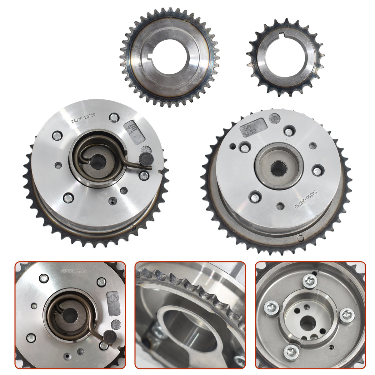 Btscar LTKIT-041 VVT Phasers and Crankshaft Gears for 2.0L 2.4L Theta II Engine Hyundai Kia