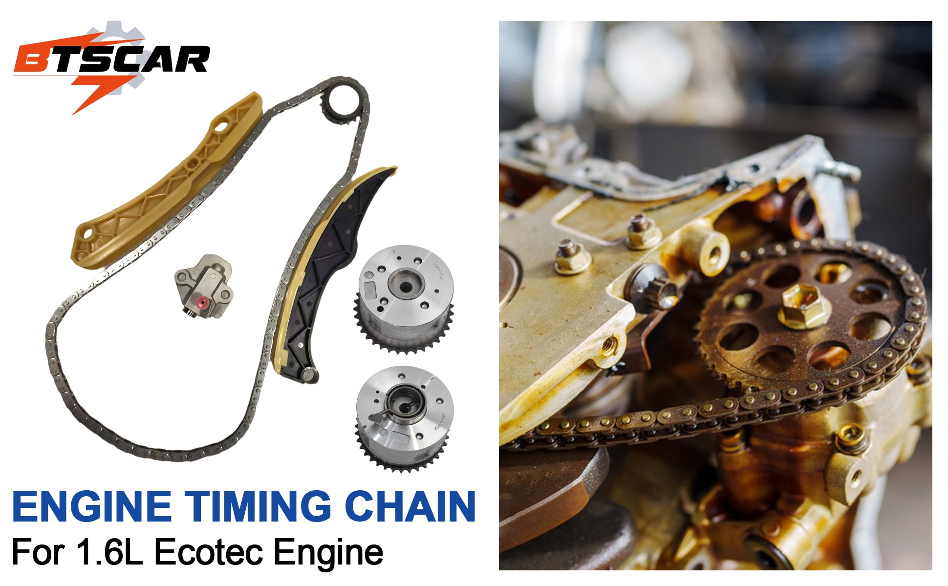 2012-2020 Hyundai Kia 1.6L Gamma Master Timing Chain Kit w/ VVT Phasers (For Accent, Veloster, Rio, Soul)