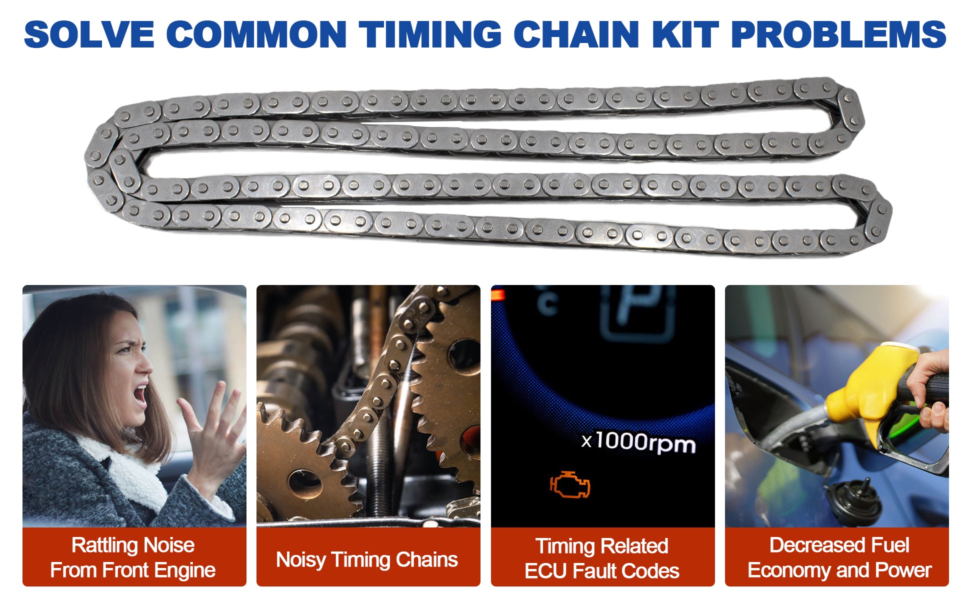 2012-2020 Hyundai Kia 1.6L Gamma Master Timing Chain Kit w/ VVT Phasers (For Accent, Veloster, Rio, Soul)
