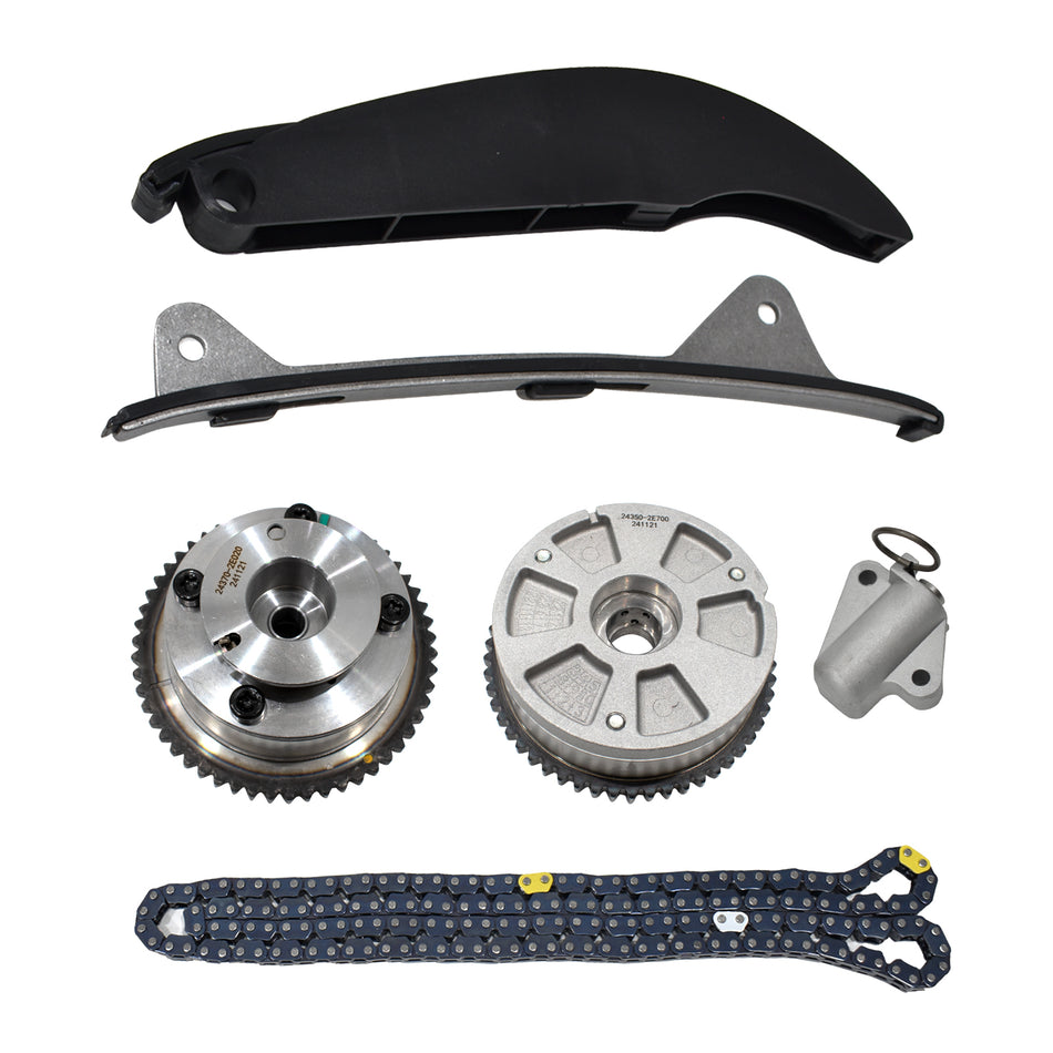 2017-2022 Hyundai Kia 2.0L Nu Engine Master Timing Chain Kit w/ Intake & Exhaust CVVT Phasers (For Elantra, Kona, Forte, Soul)