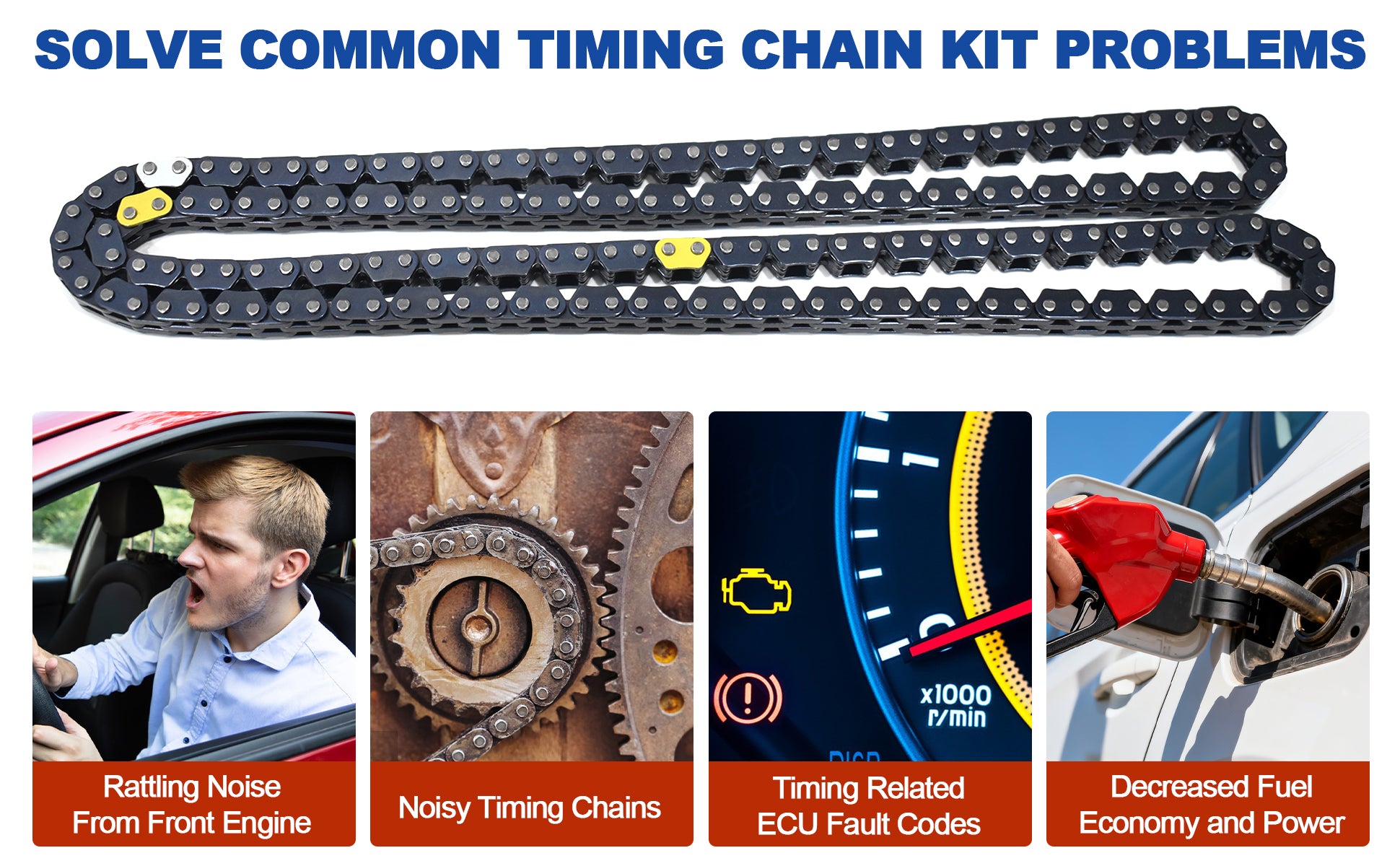 2017-2022 Hyundai Kia 2.0L Nu Engine Master Timing Chain Kit w/ Intake & Exhaust CVVT Phasers (For Elantra, Kona, Forte, Soul)