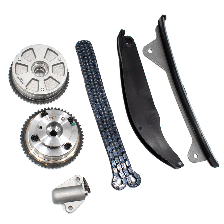 2017-2022 Hyundai Kia 2.0L Nu Engine Master Timing Chain Kit w/ Intake & Exhaust CVVT Phasers (For Elantra, Kona, Forte, Soul)