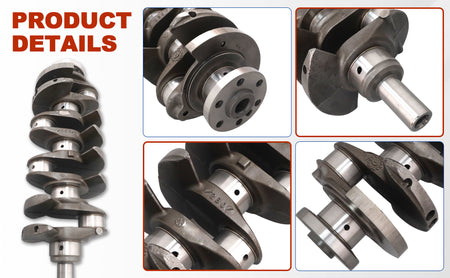Btscar QZKIT-001 GM 2.4L engine crankshaft product details and multi-angle close-up views.