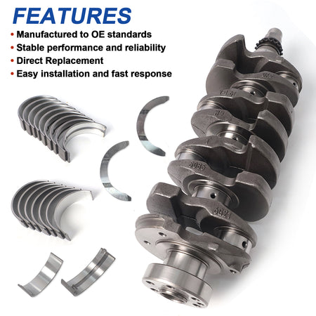 Btscar QZKIT-002 OE standard 1.6L G4FJ crankshaft and main rod bearings for Hyundai Kia engine rebuild.