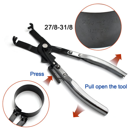 Btscar QZKIT-002 piston ring compressor calipers tool for easy piston installation on Hyundai Kia 1.6L G4FJ engine blocks.