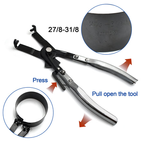 Btscar QZKIT-003 piston ring compressor calipers tool for easy piston installation on Hyundai Kia 1.6L G4FD engine blocks.