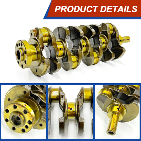 Btscar QZKIT-005 2.4L G4KJ engine crankshaft product details showing precise machining and flanges for Hyundai Kia engine repair.