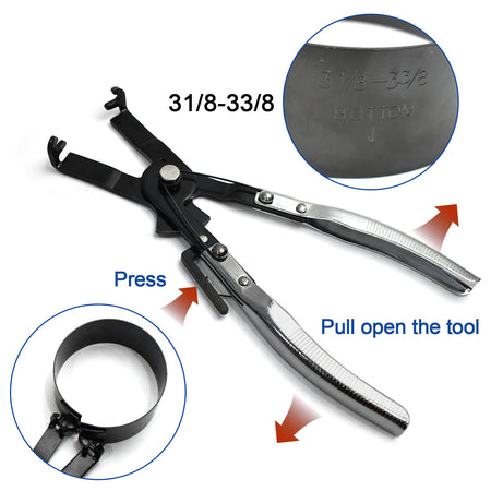 Btscar QZKIT-007-1 piston ring compressor calipers tool for easy and safe piston installation on Hyundai Kia 2.0L G4KH engine blocks.