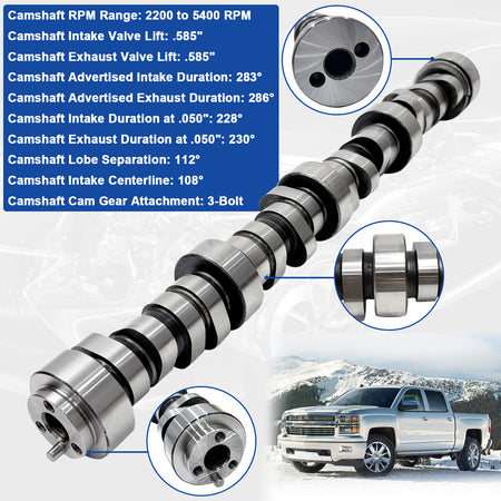 BTSCAR TLZKIT-001 Camshaft Specifications .585 Lift 228 230 Duration for LS Engines