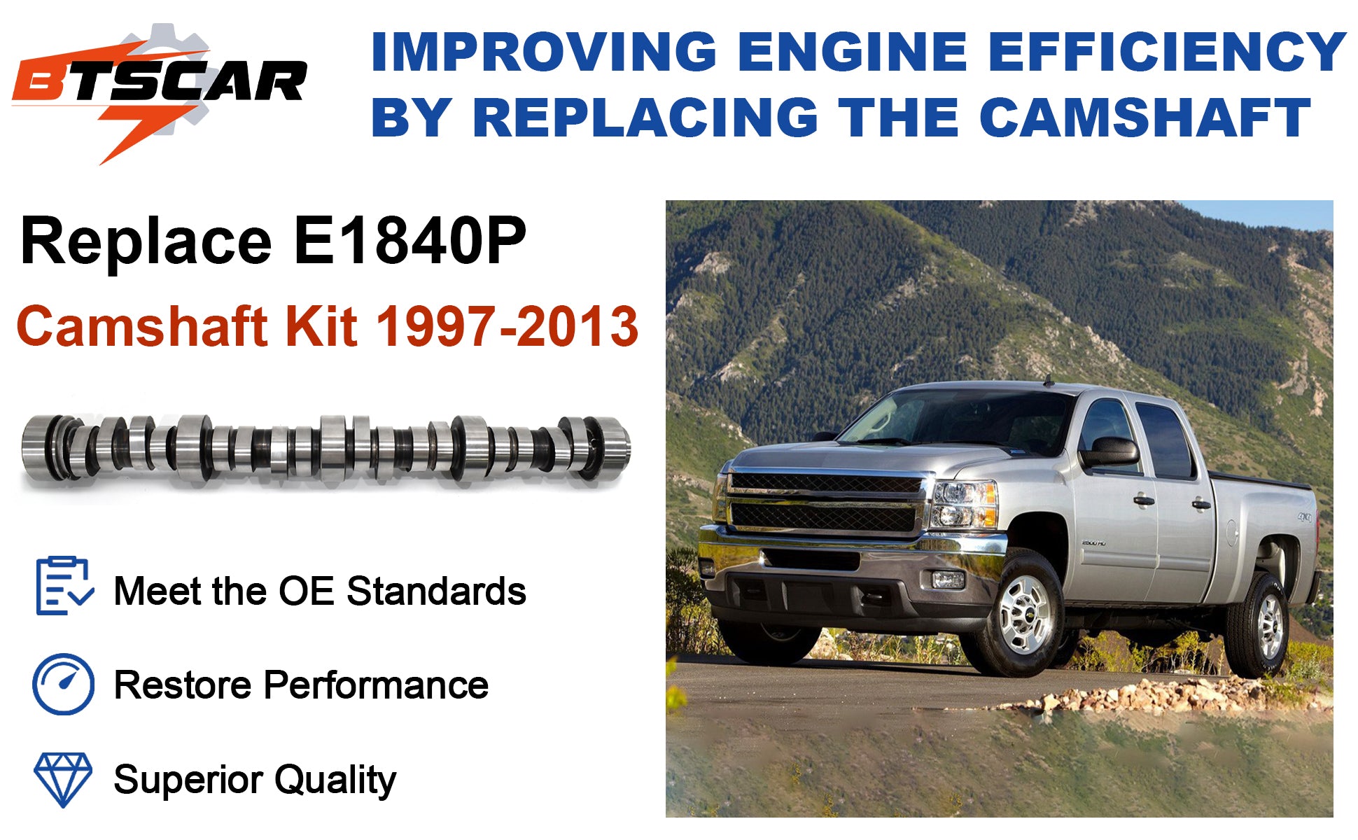 1997-2013 Chevy GMC LS V8 E1840P Sloppy Stage 2 Camshaft Kit (.585