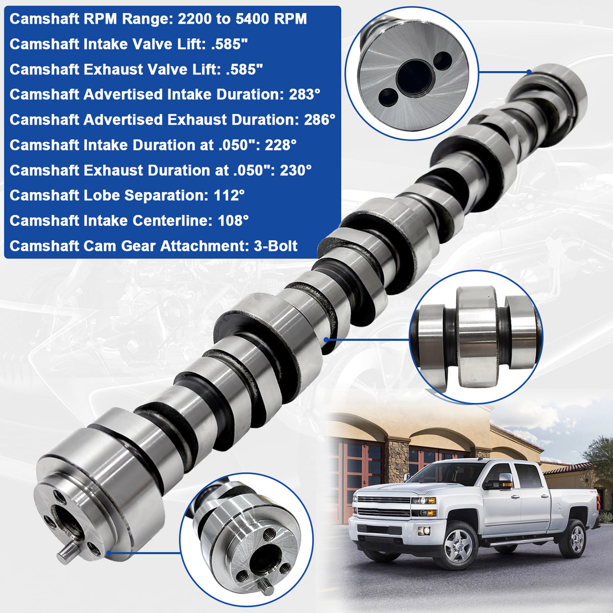 BTSCAR TLZKIT-002 Sloppy Stage 2 Camshaft Specifications .585 Lift