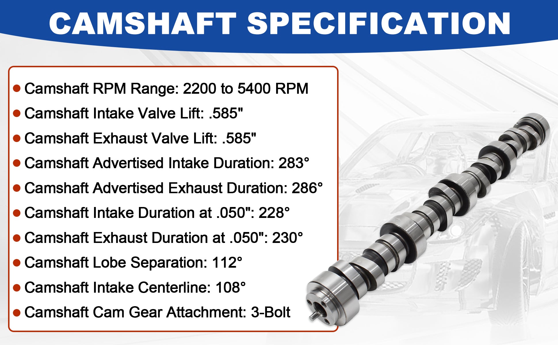1997-2013 Chevy GMC LS V8 E1840P Sloppy Stage 2 Camshaft Kit (.585