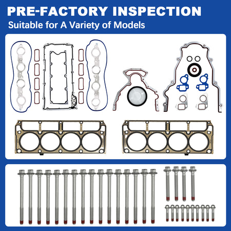 BTSCAR TLZKIT-004 LS Engine Head Gaskets Timing Cover Seals and Cylinder Head Bolts