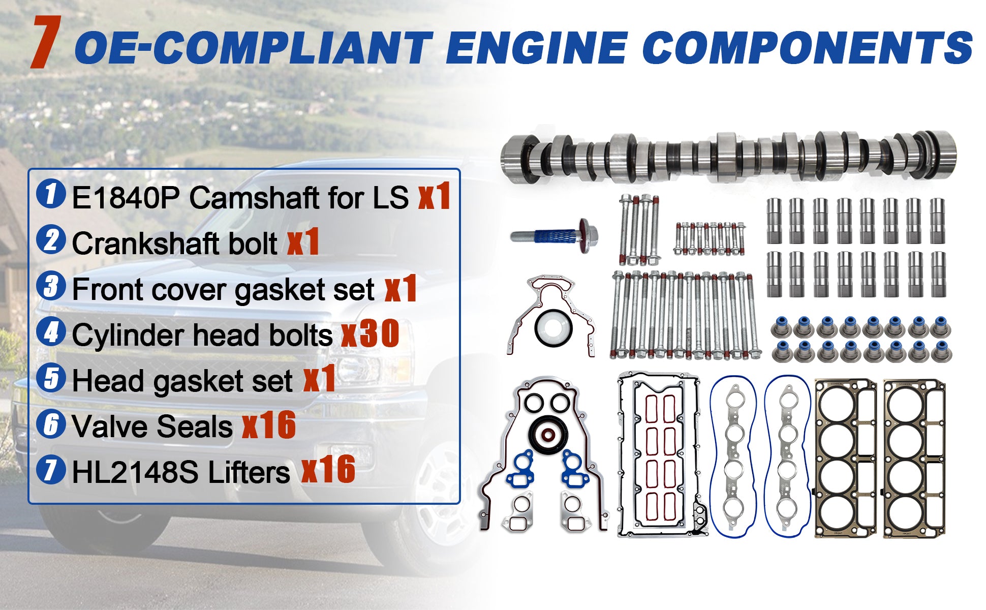 1997-2007 Chevy/GMC LS  E1840P Stage 2 Complete Cam & Lifter Kit (.585