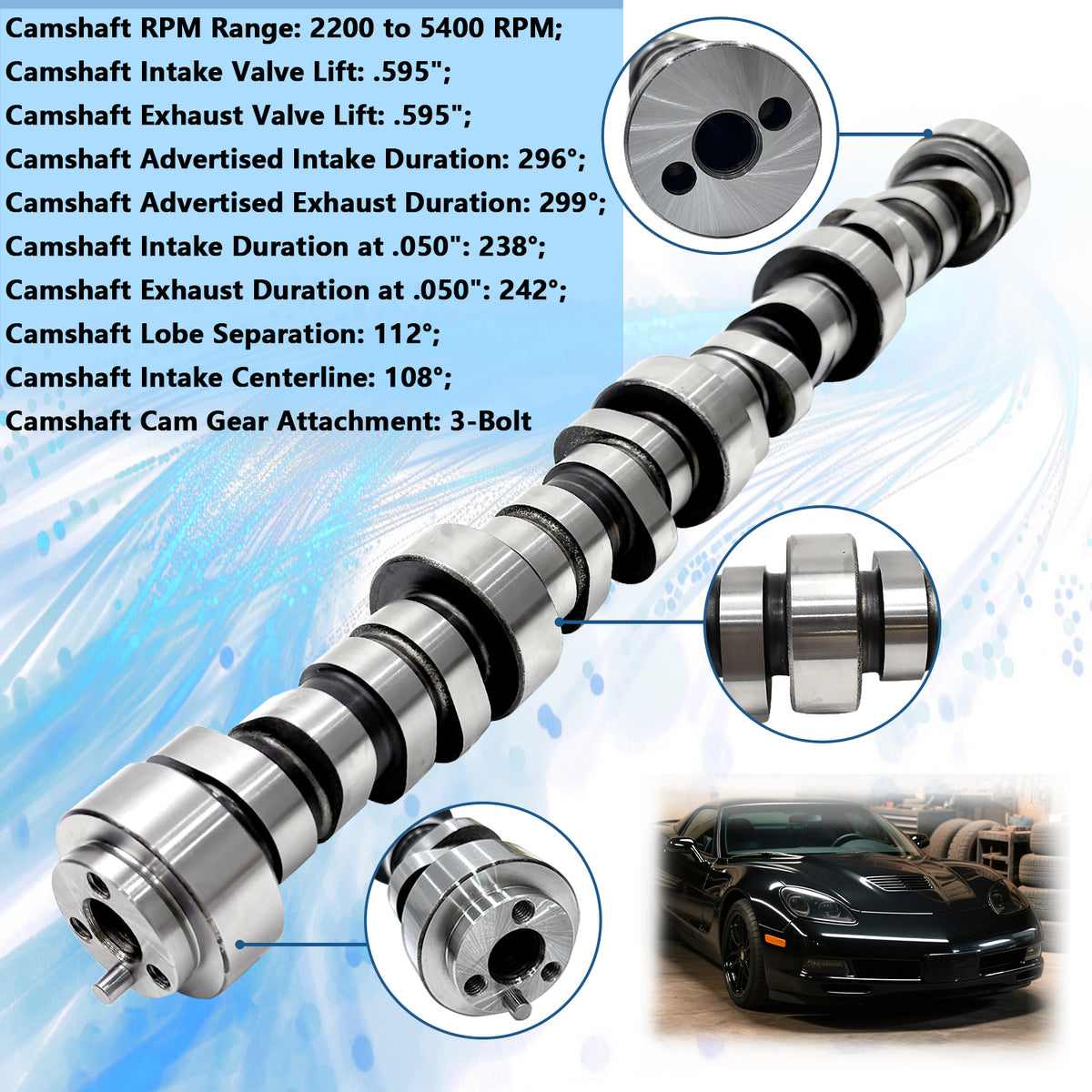 BTSCAR TLZKIT-006 E1841P Stage 3 Performance Camshaft Close Up Detail