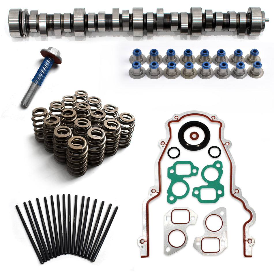 BTSCAR TLZKIT-006 Chevy GMC LS V8 Stage 3 Camshaft Kit with PAC-1218 Springs Pushrods and Timing Gasket Main Overview