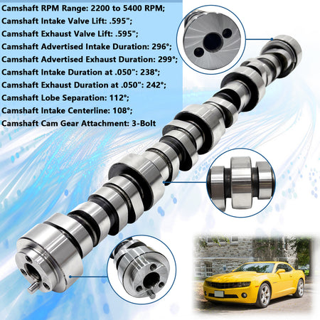 BTSCAR TLZKIT-008 E1841P Stage 3 Camshaft Specifications with 595 inch Lift and 112 Lobe Separation Angle